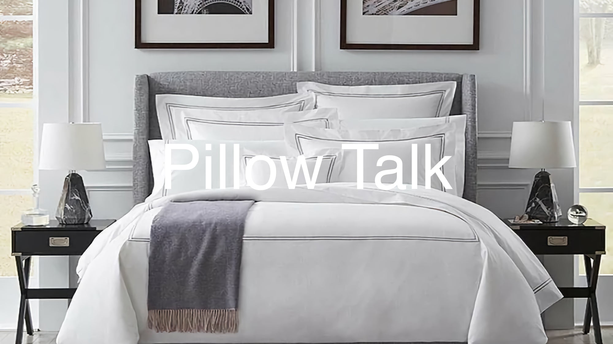 White Bedding with Pillows and Shams Fine Linen