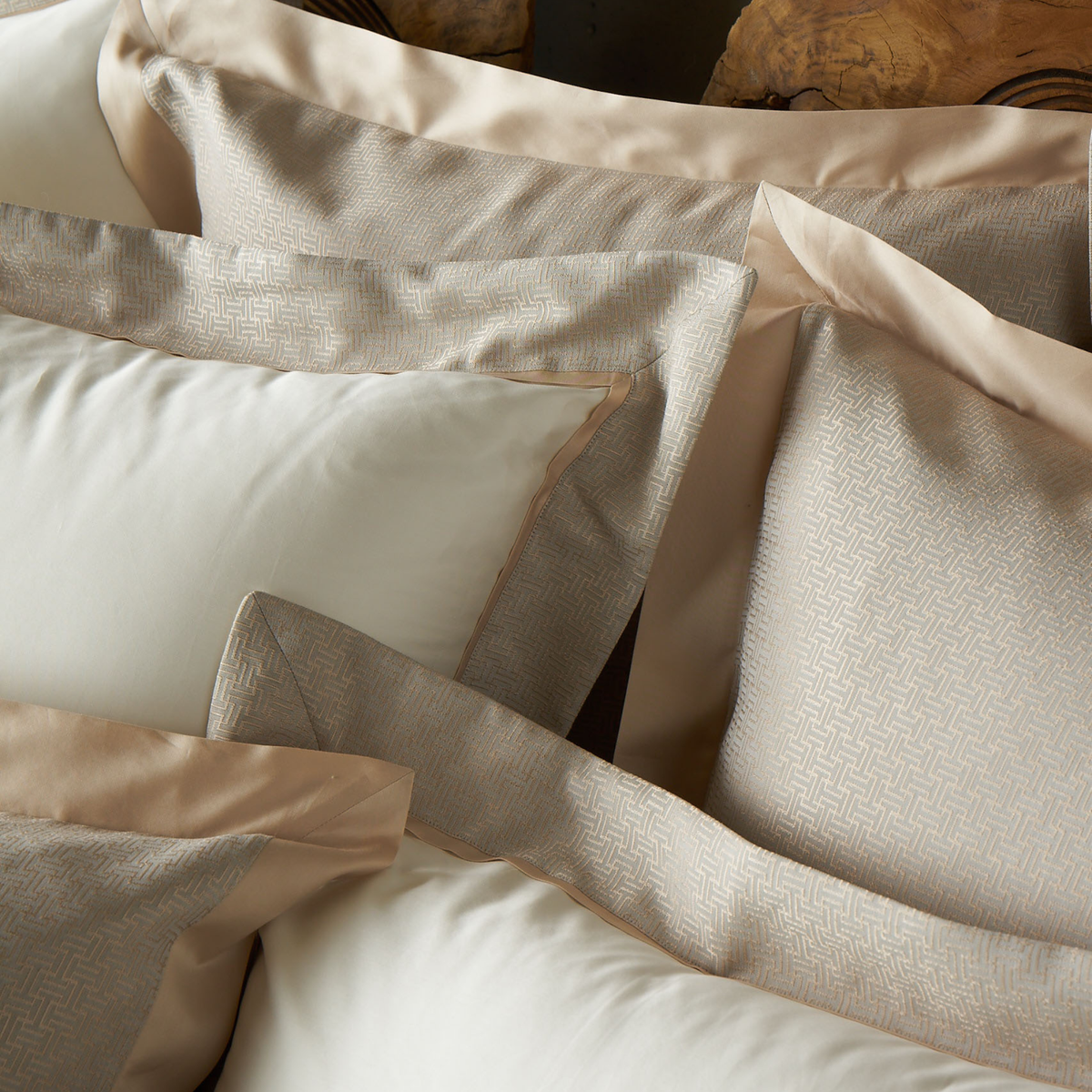 Detail Shot of Pillowcases of Celso de Lemos Avalon Collection