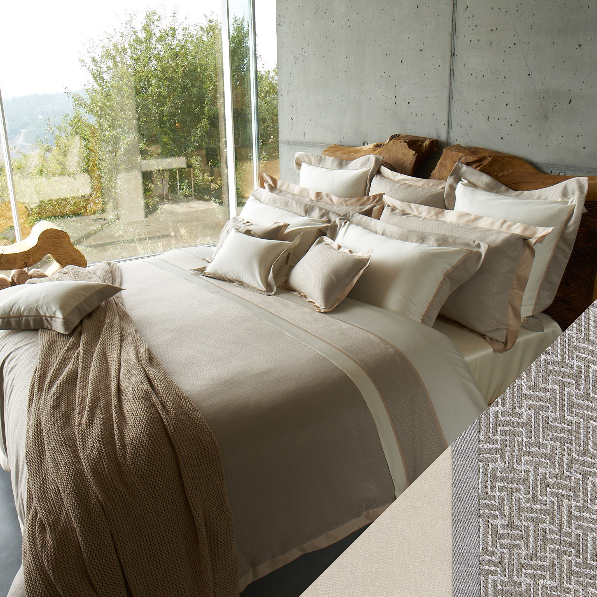 Lifestyle Shot of Full Bed in Celso de Lemos Avalon Collection in Glacier Color