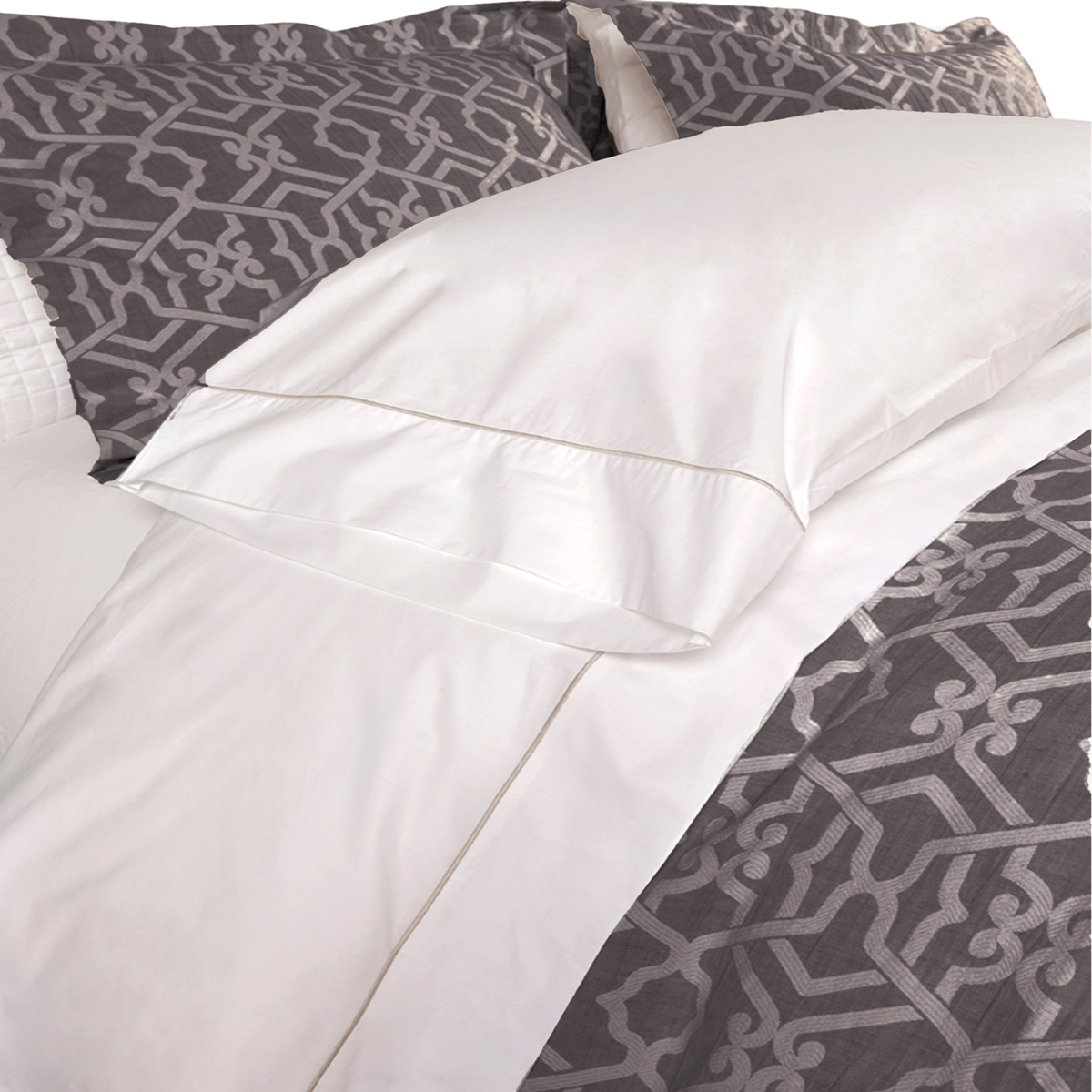 Closeup of Downtown Company Taylor Bedding in Gray Color
