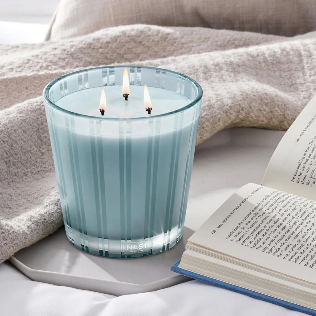 Lifestyle of Nest New York Driftwood and Chamomile 3-Wick Candle