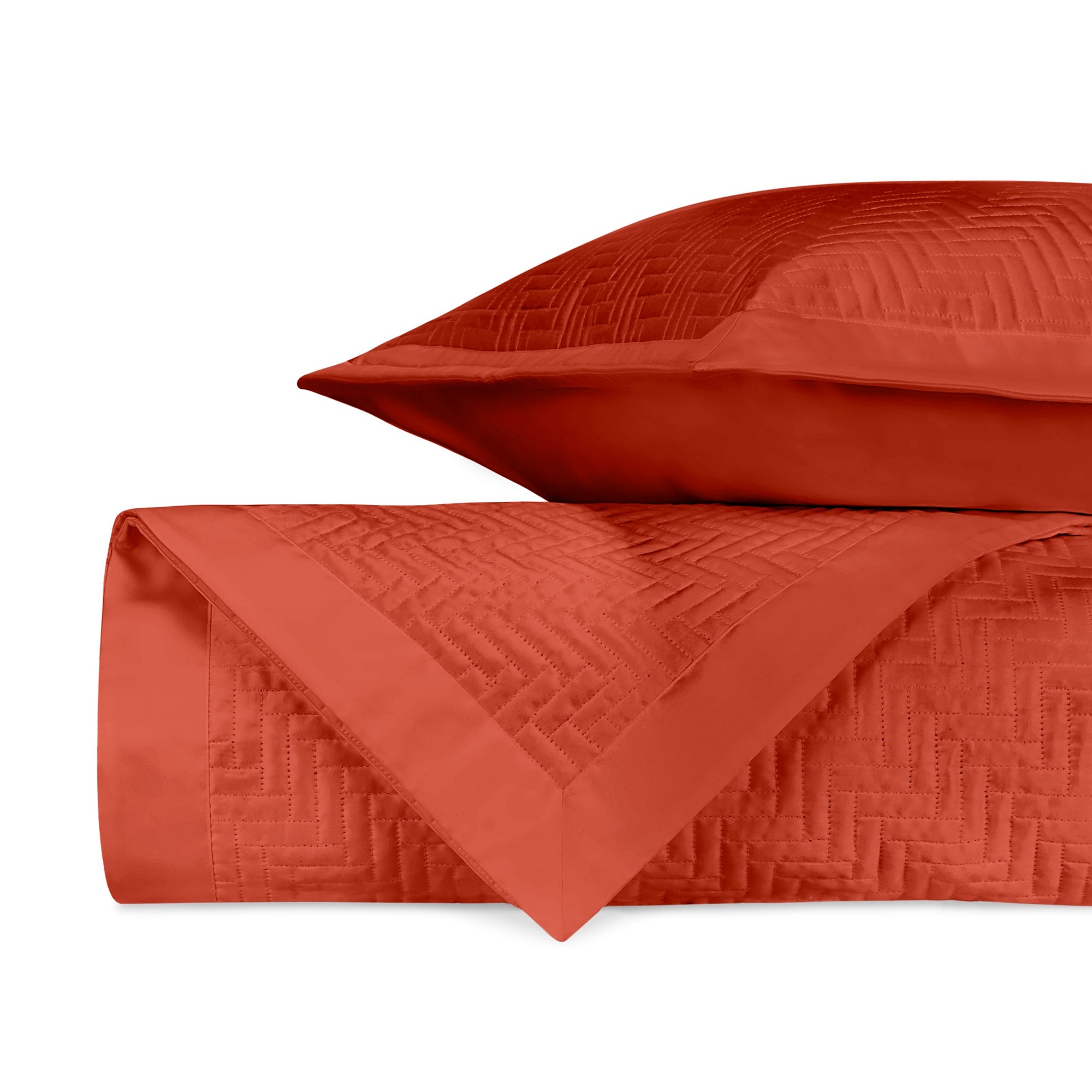 Stack Image of Home Treasures Baxter Royal Sateen Quilted Bedding in Color Lobster