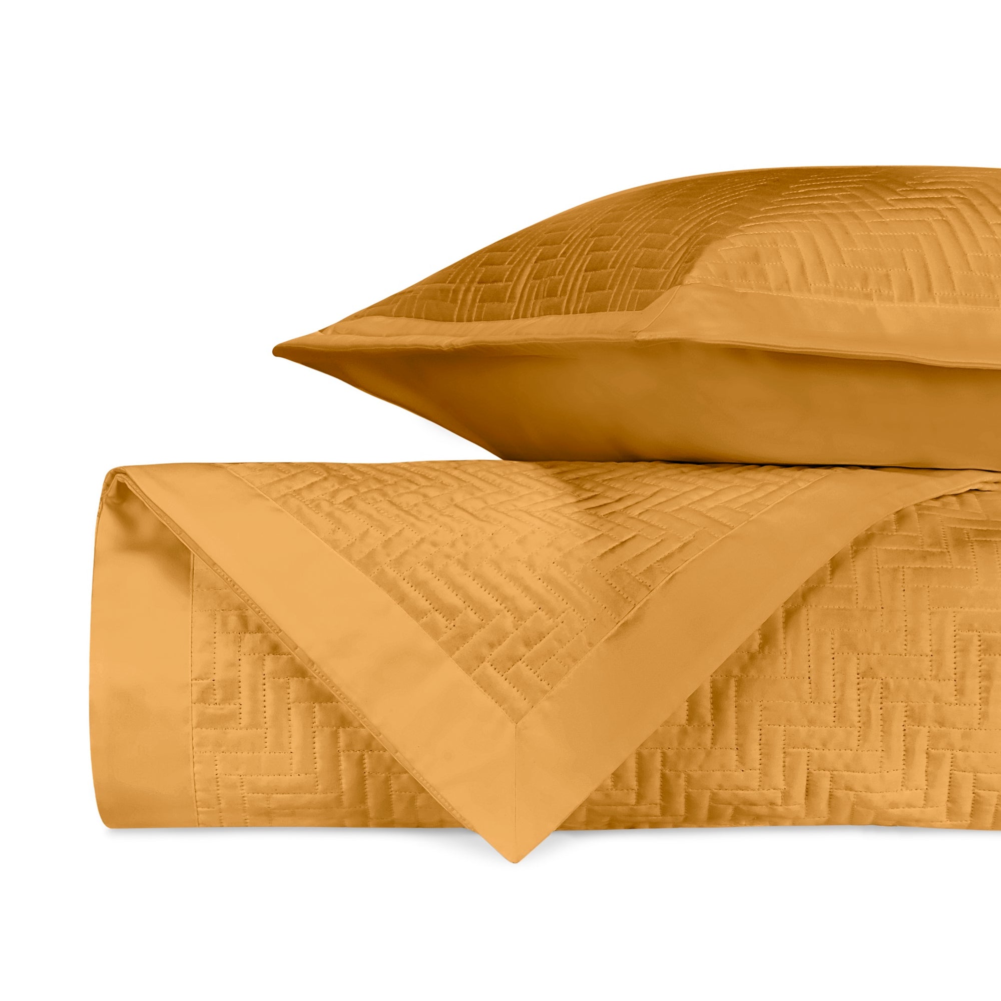 Stack Image of Home Treasures Baxter Royal Sateen Quilted Bedding in Color Marigold