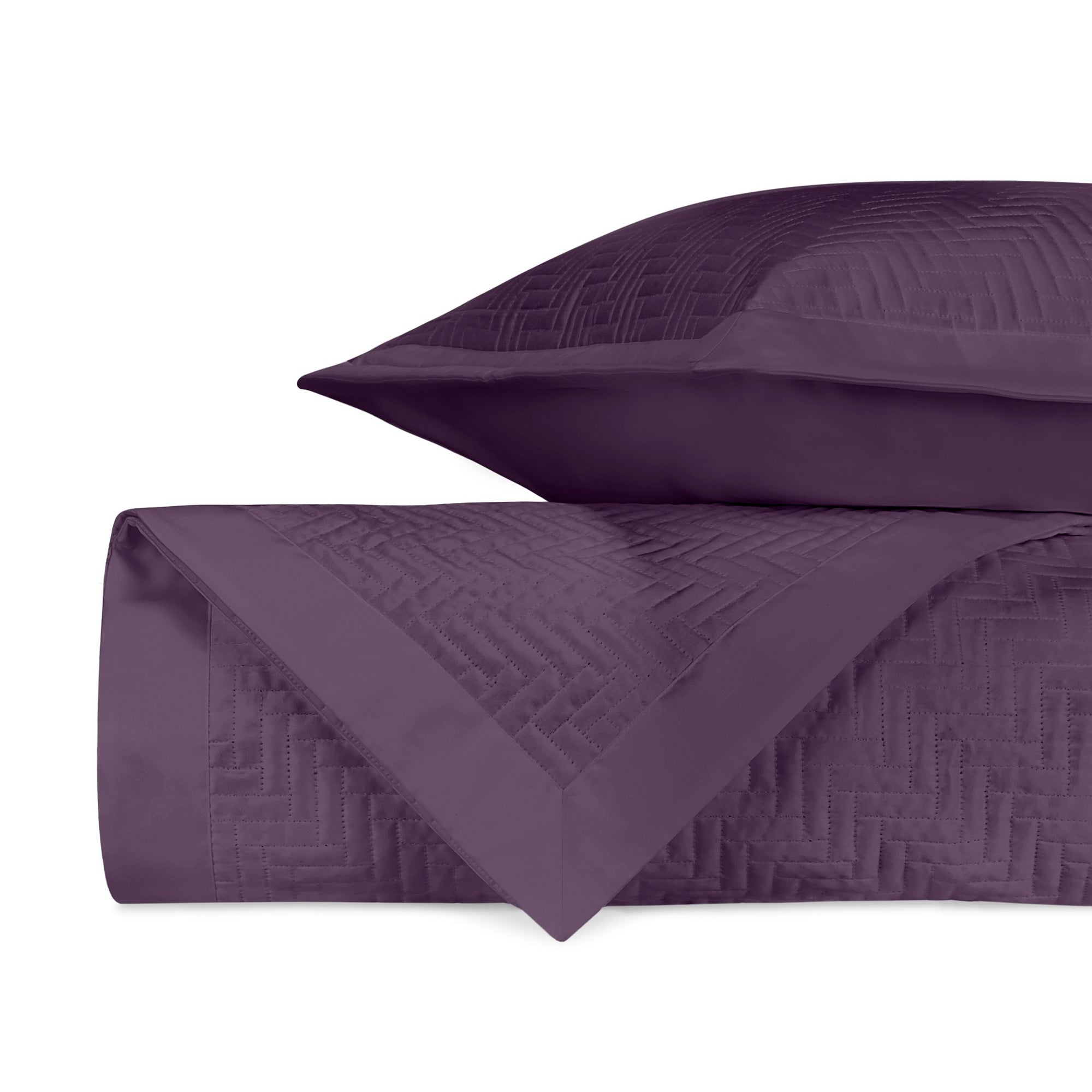 Stack Image of Home Treasures Baxter Royal Sateen Quilted Bedding in Color Purple