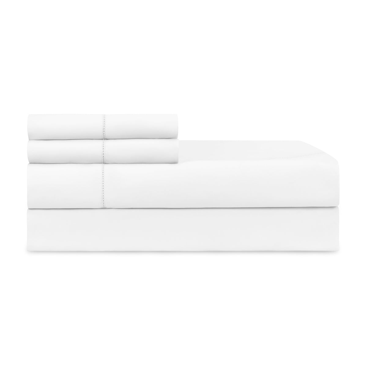 Sheet Set of Home Treasures Perla Percale Bedding in White Color