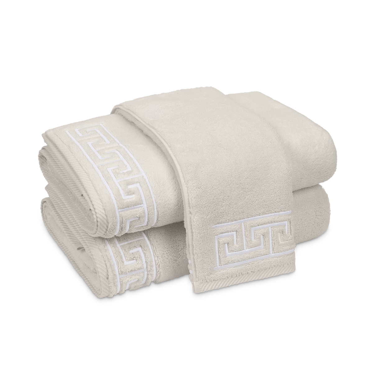 Folded Bath Towels of Matouk Adelphi Bath Towels in Color Ivory