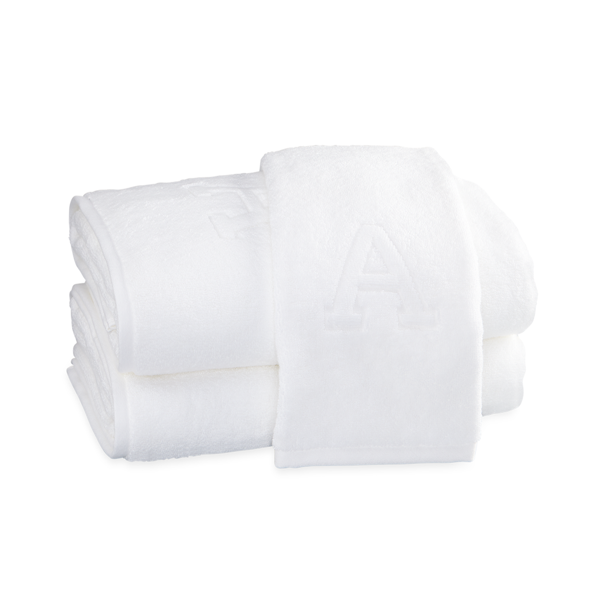 Closeup Image of Matouk Auberge Bath Towels  Letter A