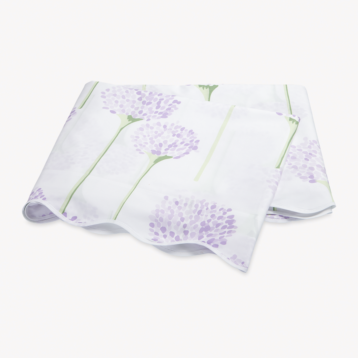 Folded Flat Sheet of Matouk Charlotte Bedding in Lavender