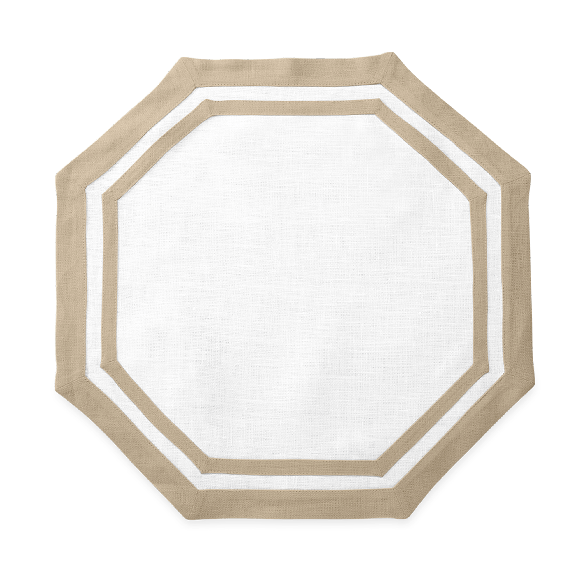 Silo Image of Matouk Double Border Octagon Placemat in Color Oat