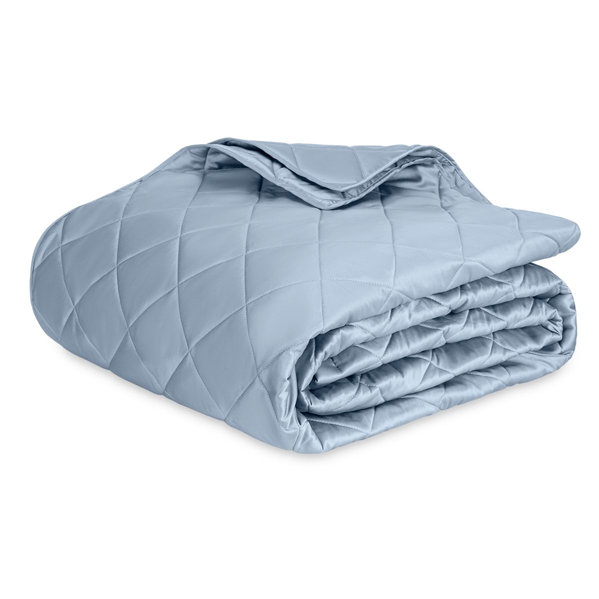 Silo Image of Matouk Nocturne Quilted Bedding Quilt in Hazy Blue Color