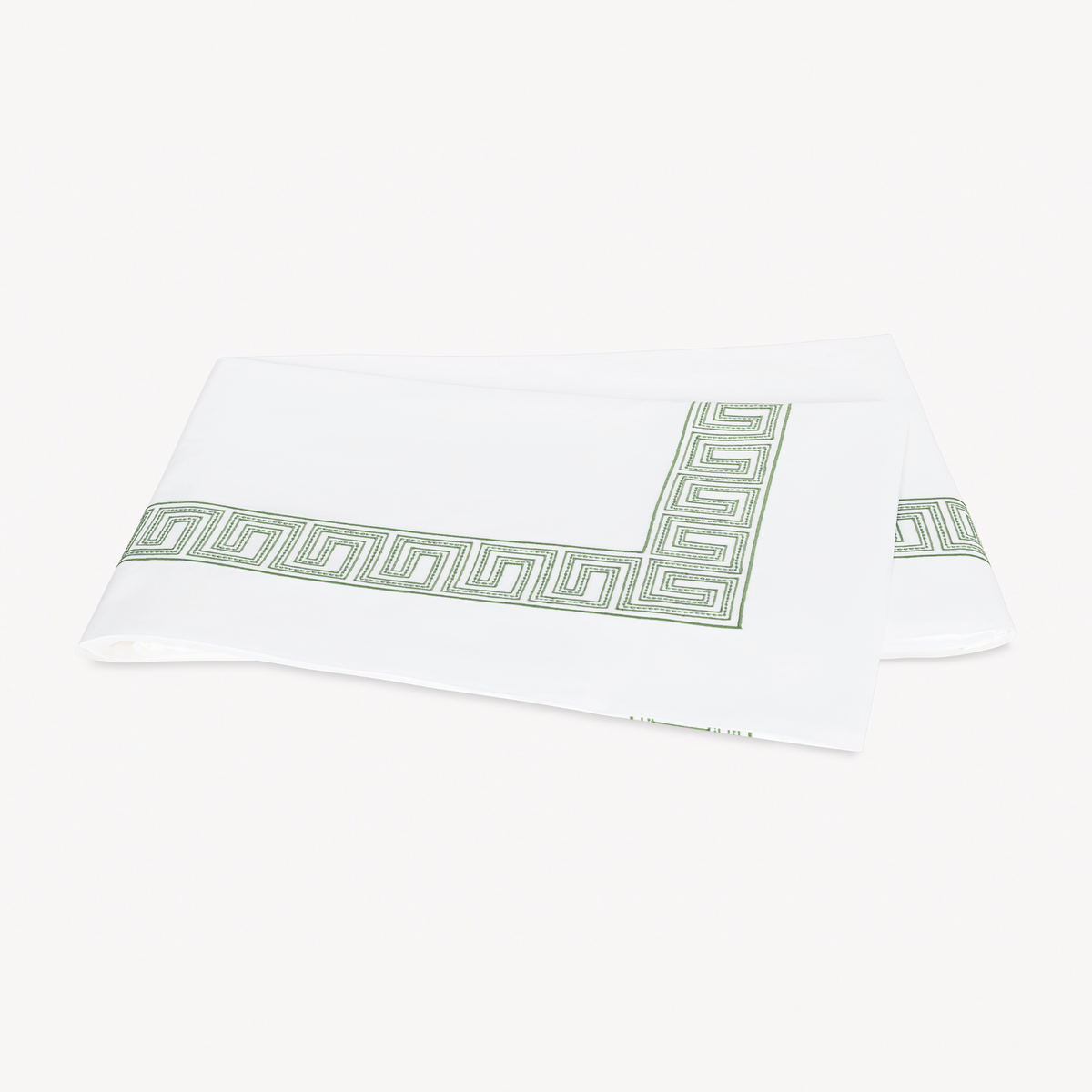 Folded Flat Sheet of Matouk Schumacher Ophelia Bedding in Clover