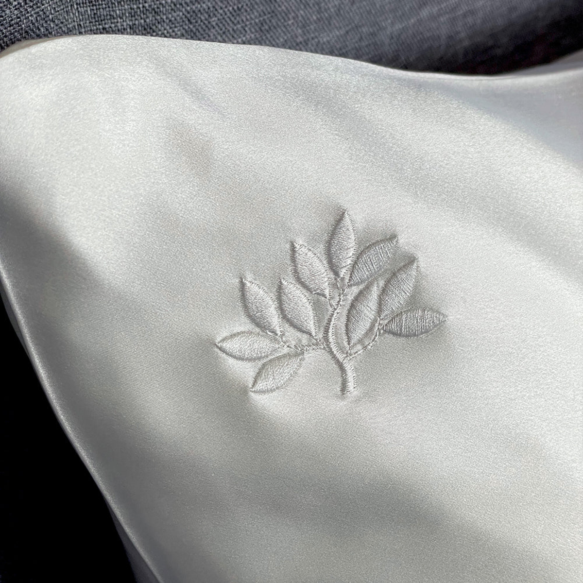 Detail View of Mulberry Park Silks 22 Momme Silk Pillowcase &amp; Plum Silk Sleep Mask Gift Sets