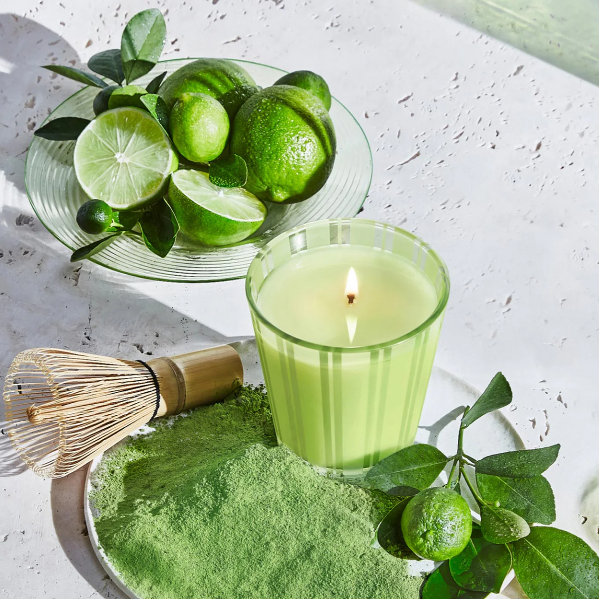 Topview Lifestyle Photo of Nest New York’s Lime Zest &amp; Matcha Classic Candle