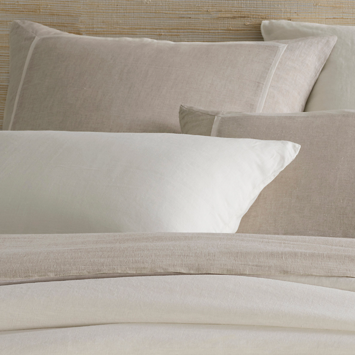 Close Up Image of Pine Cone Hill Keaton Linen Bedding in Color Natural