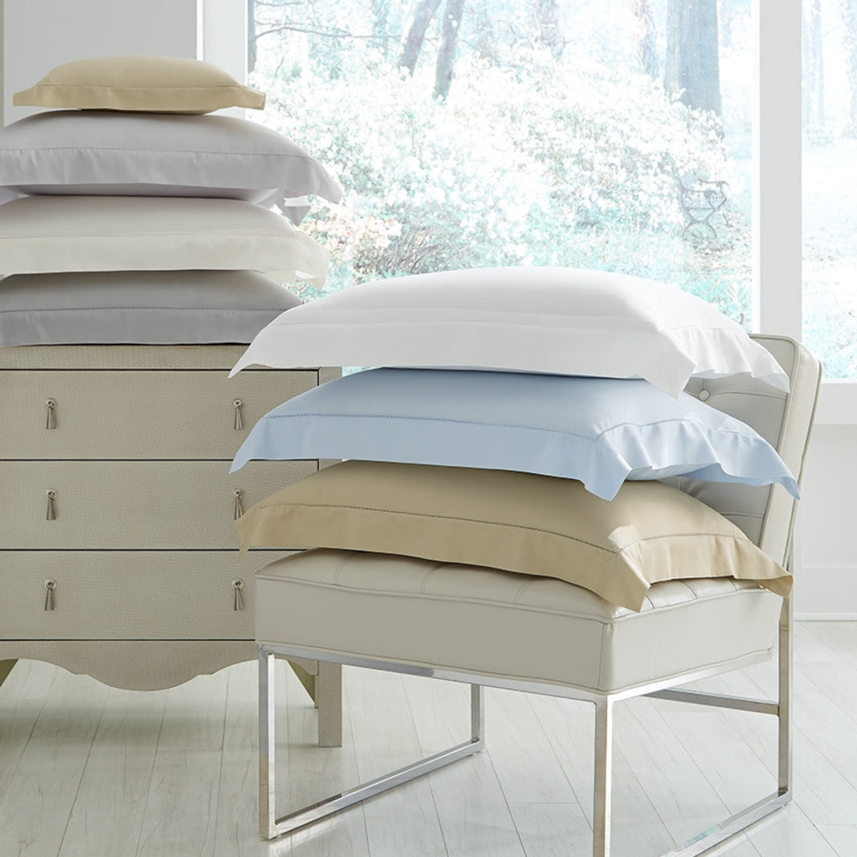 Stack of Shams Sferra Fiona Bedding in All Colors