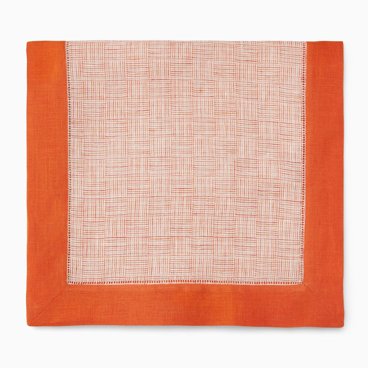 Folded Table Runner Sferra Mikelina in Color Tangerine