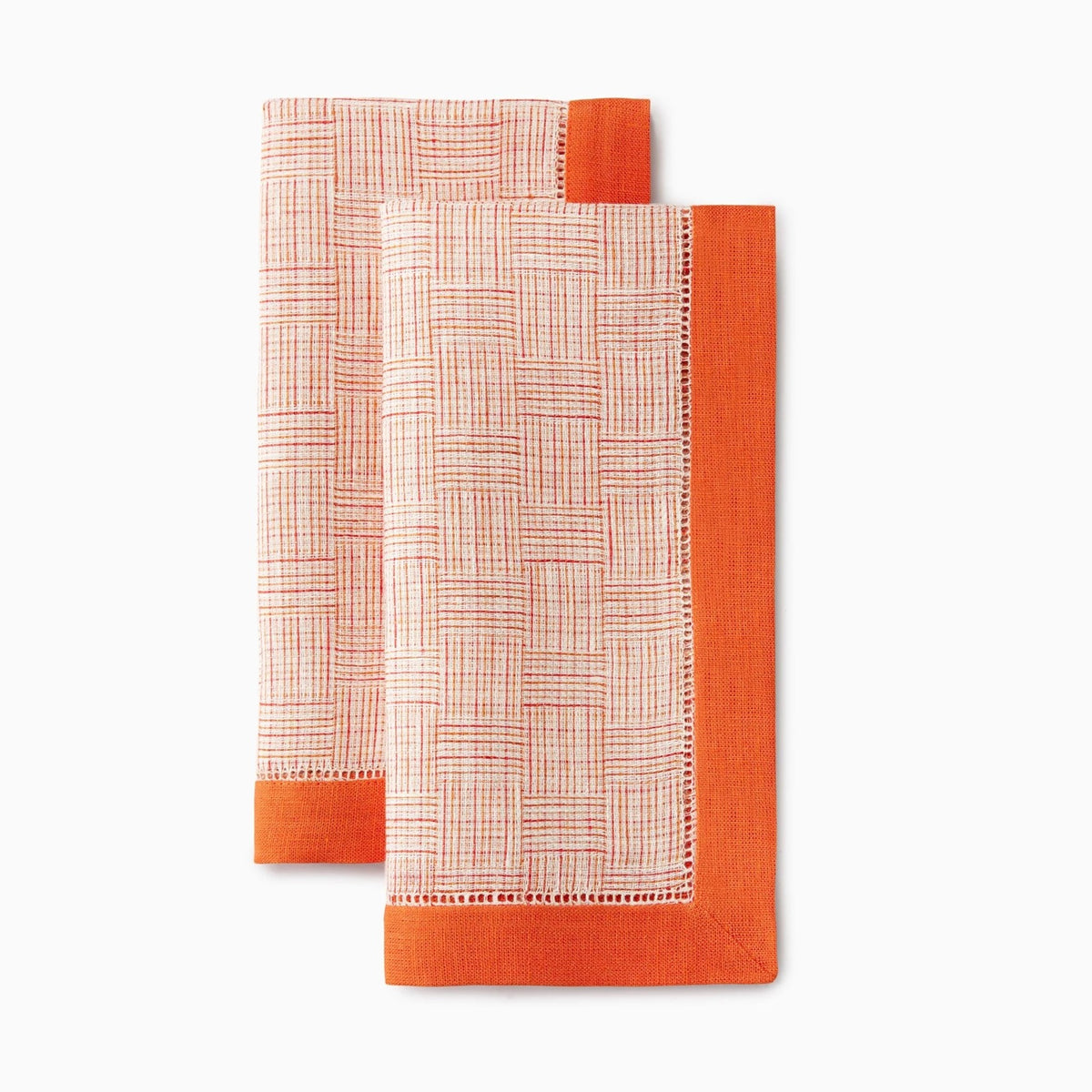 Dinner Napkins of Sferra Mikelina Table Linens in Color Tangerine