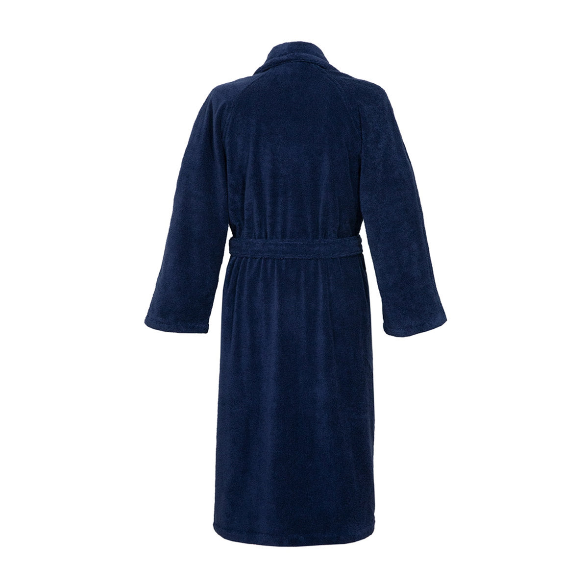 Back View of Yves Delorme Etoile Bath Robe in Color Marine