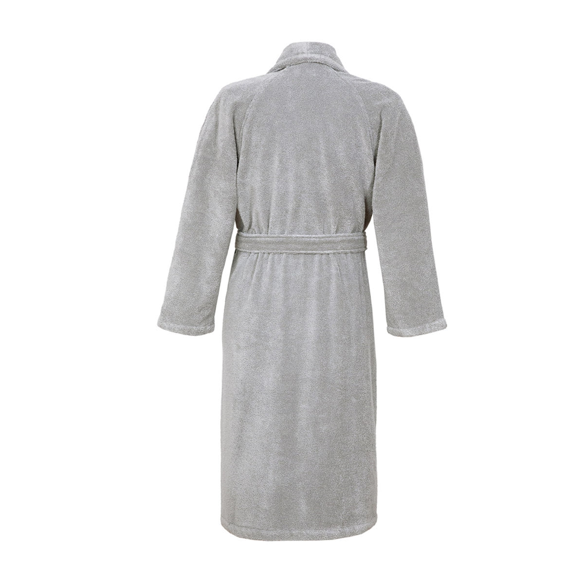 Back View of Yves Delorme Etoile Bath Robe in Color Platine