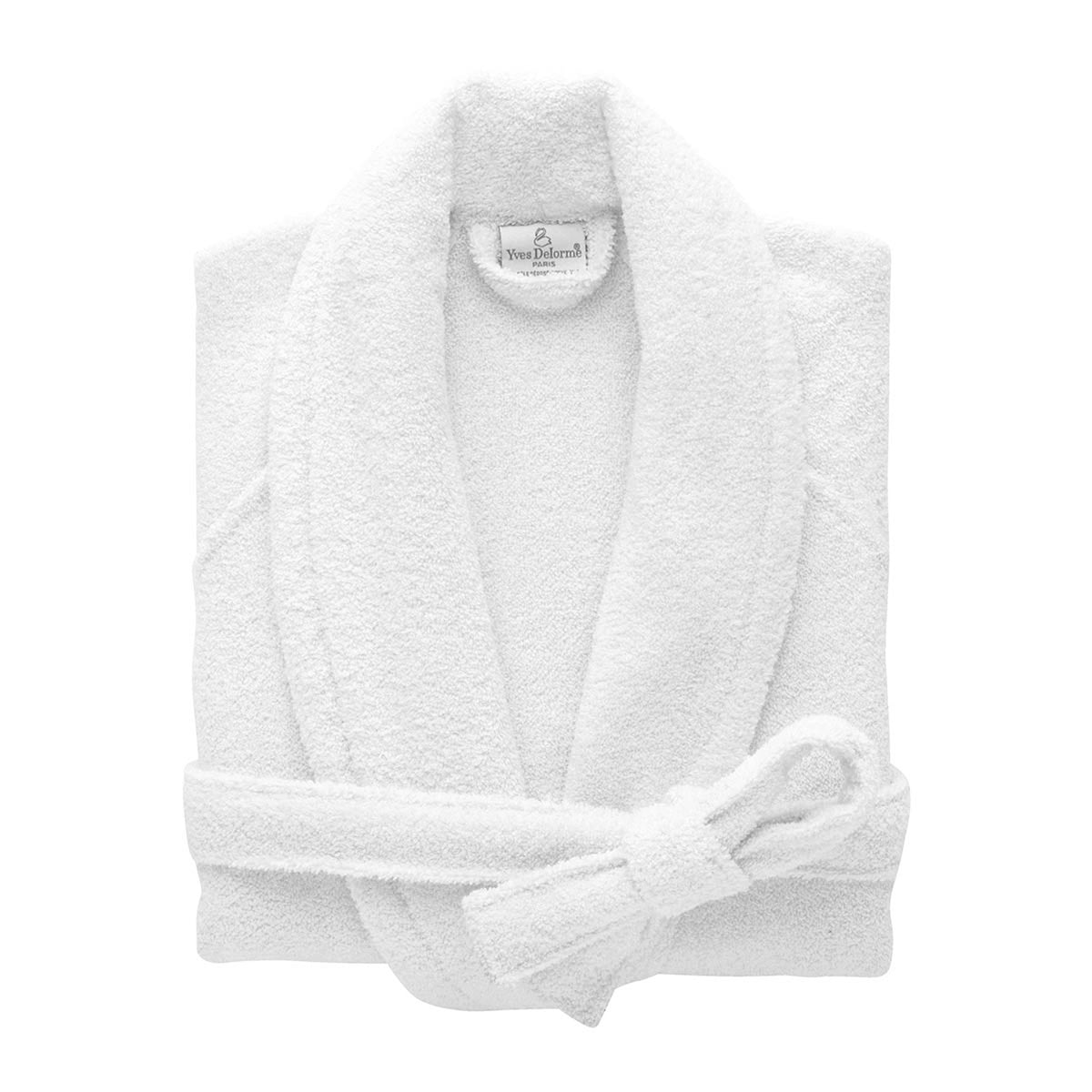 Folded Silo of Yves Delorme Etoile Bath Robe in Blanc Color