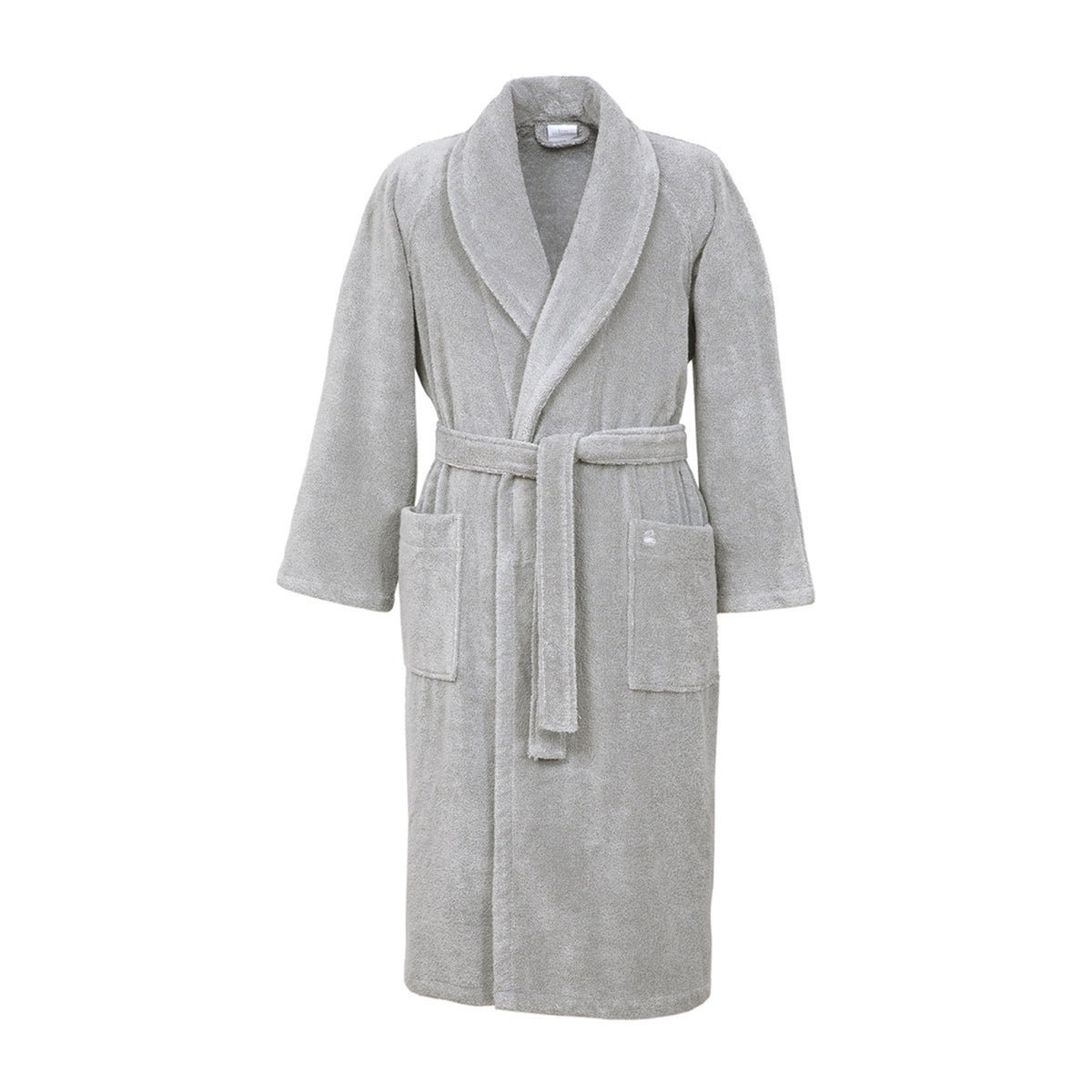 Front View of Yves Delorme Etoile Bath Robe in Color Platine