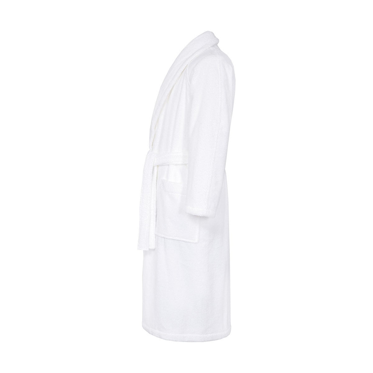 Side View of Yves Delorme Etoile Bath Robe in Blanc Color