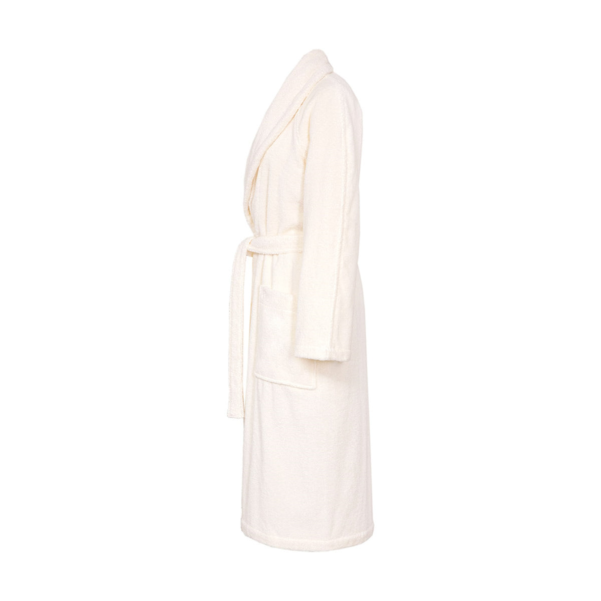 Side View of Yves Delorme Etoile Bath Robe in Color Nacre