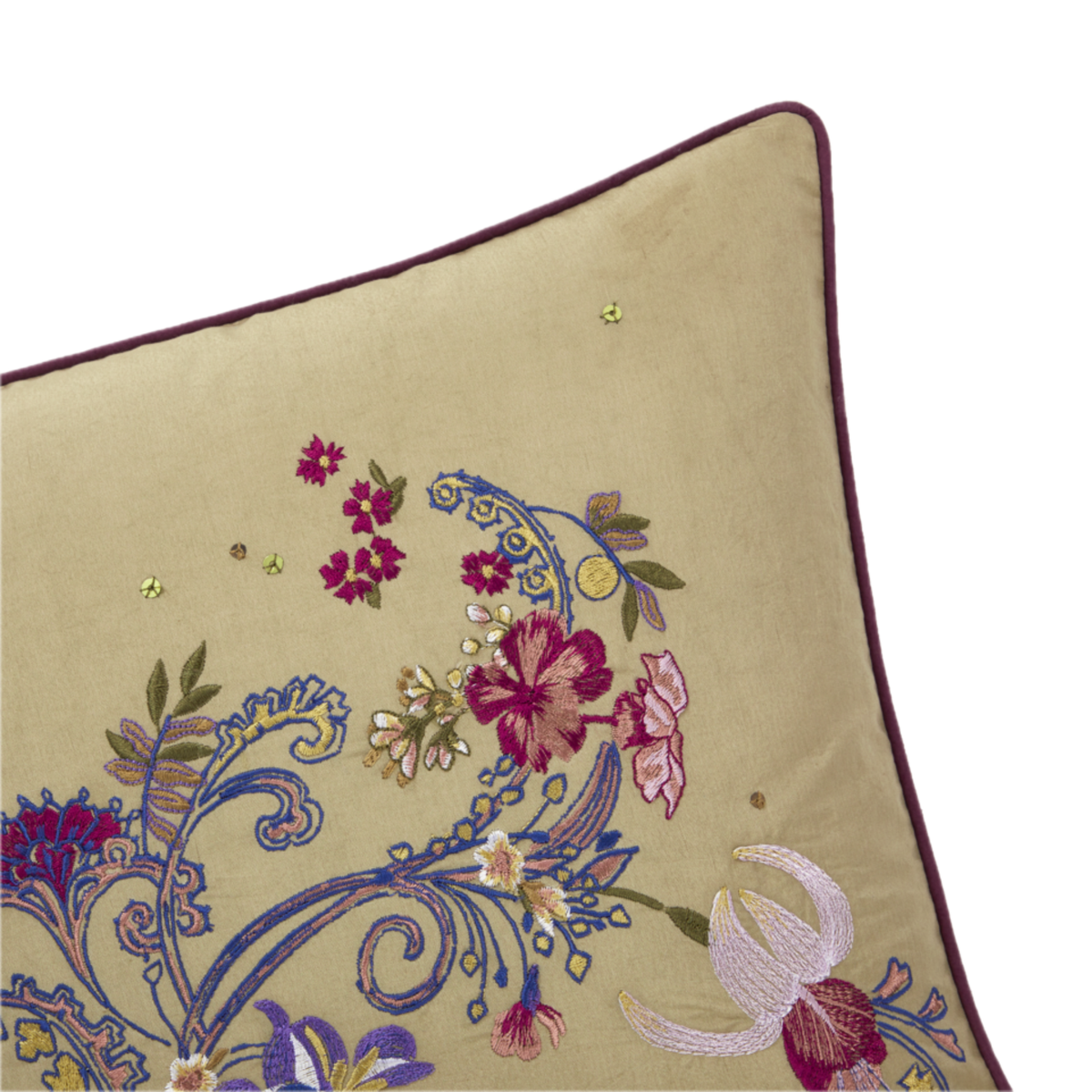 Corner Closeup of Yves Delorme Romances Decorative Pillow