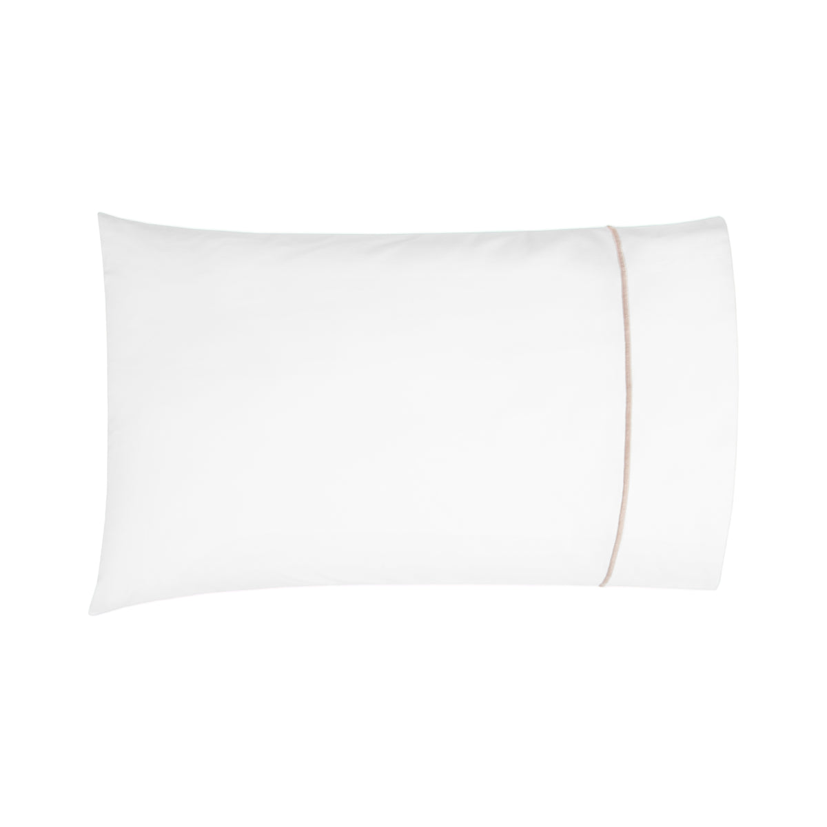 Silo of Silo of BOVI Classic Hotel Bedding Pillowcase White/Taupe Fine Linens