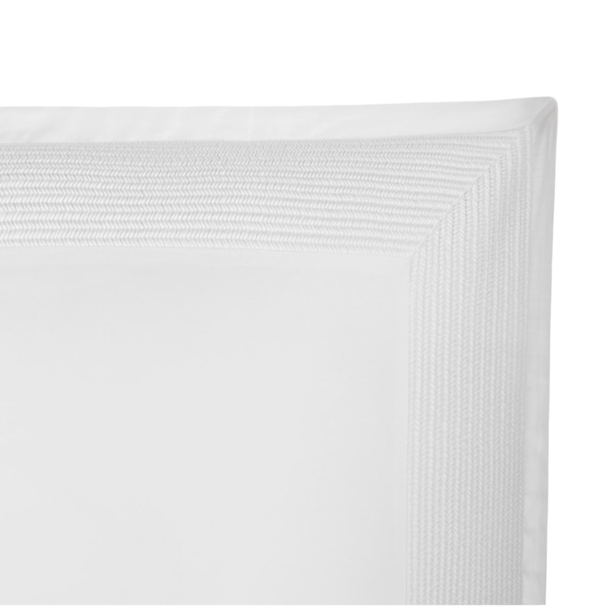 Closeup of BOVI Herron Bedding Swatch White/White Fine Linens
