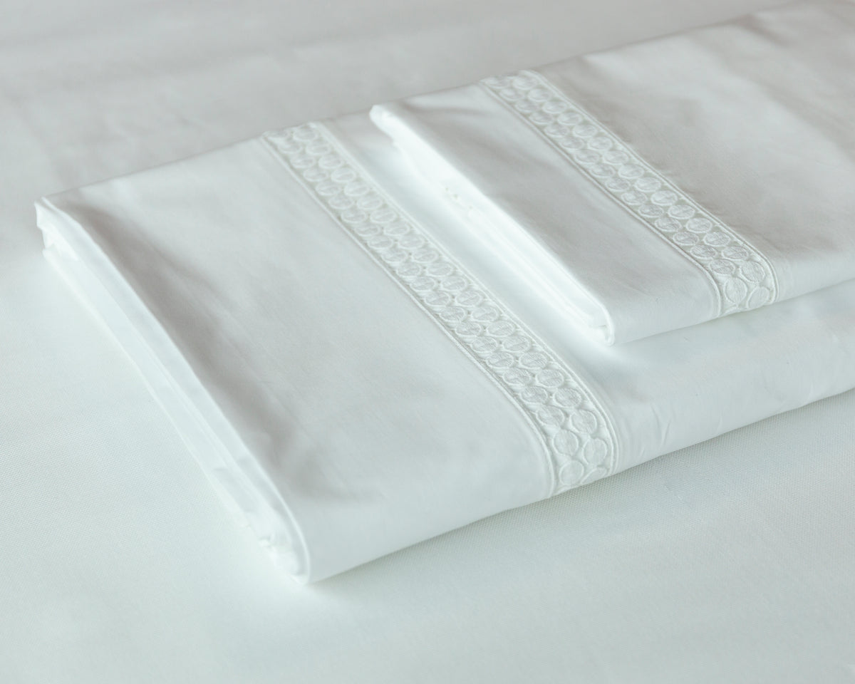 BOVI Magnolia Bedding Collection Sheet Pillowcase White/White Fine Linens