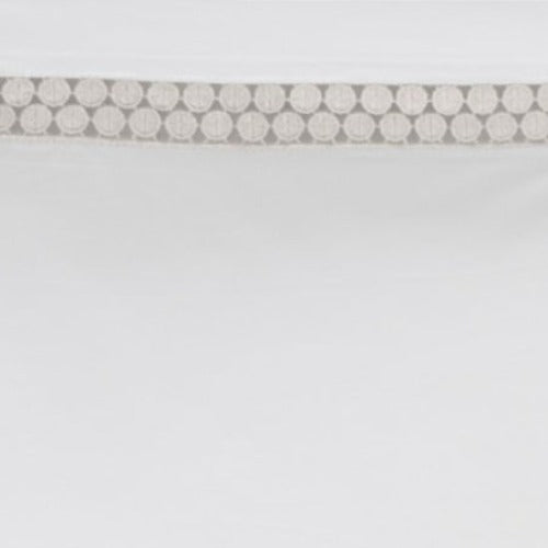BOVI Magnolia Bedding Collection Swatch White/Flax Fine Linens