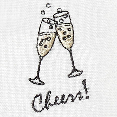 Sferra Cheers Embroidered Cocktail Napkin Swatch Fine Linens