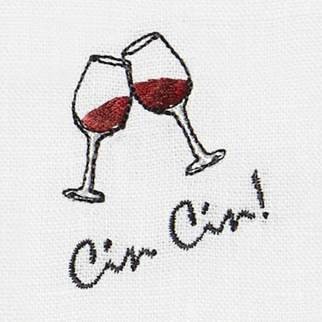 Sferra Cheers Embroidered Cocktail Napkins