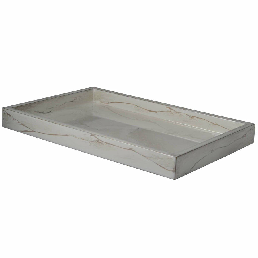Mike and Ally Marbleous Bath Accessories Tray Oatmeal/Gold