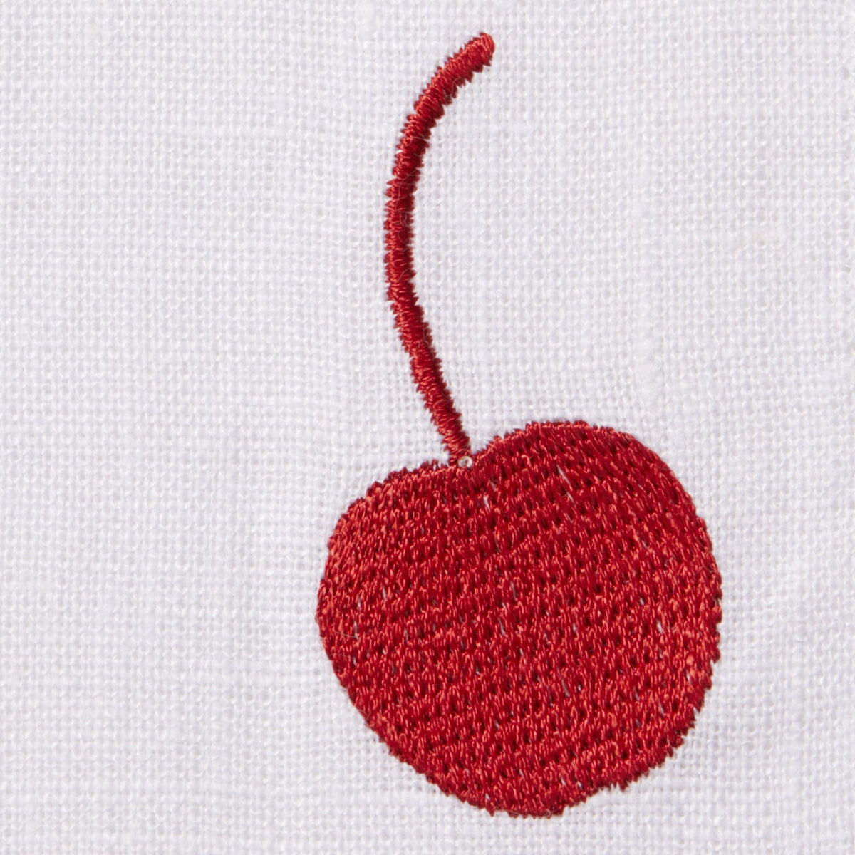Sferra Frutta Embroidered Cocktail Napkins Swatch Cherry Fine Linens