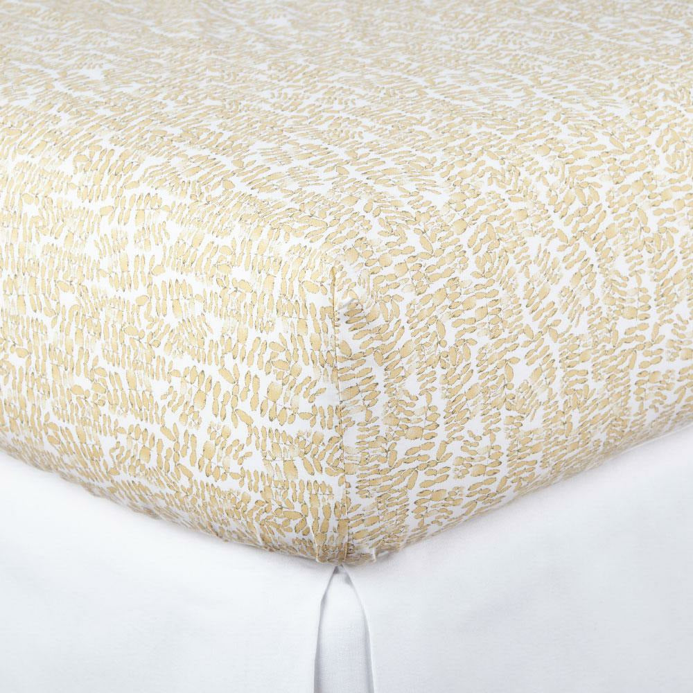 Peacock Alley Fern Bedding Fitted Sheet Honey Fine Linens
