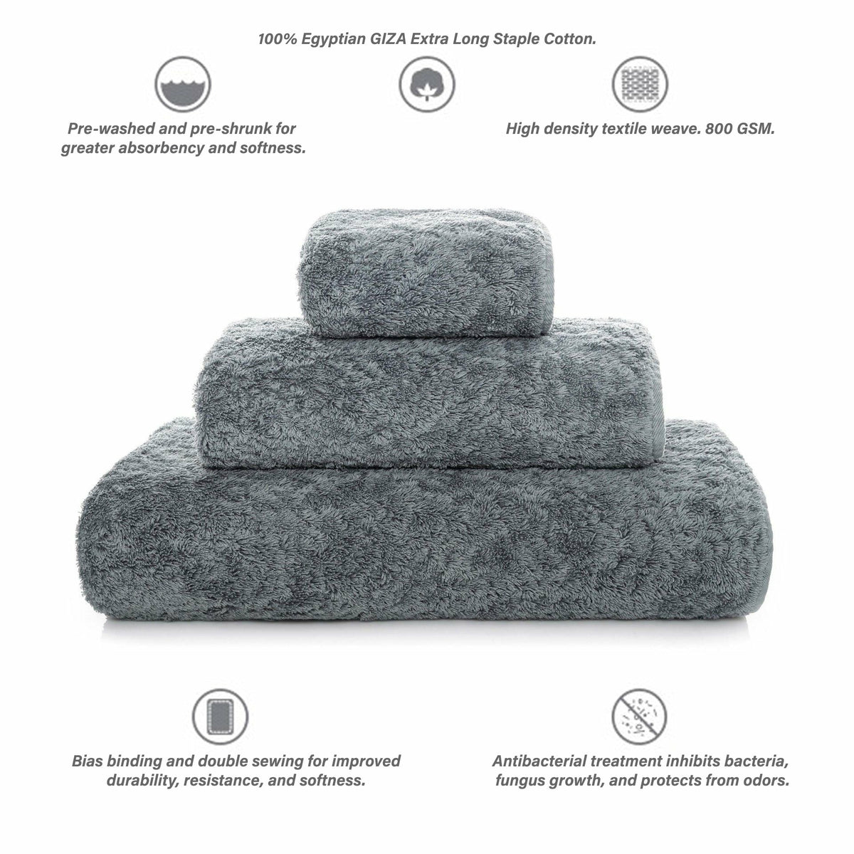 Graccioza Egoist Bath Towels Info Steel Fine Linens