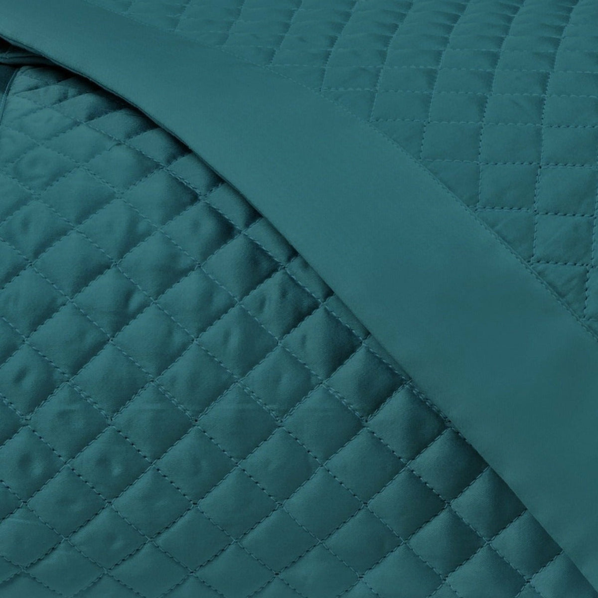 Home Treasures Diamond Pattern Quilted Bedding Swatch Teal Fine Linens