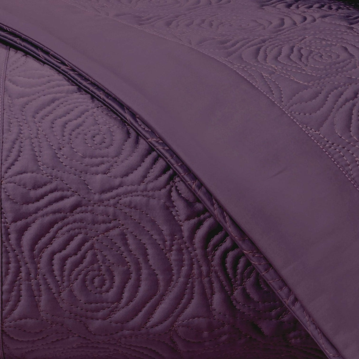 Home Treasures Roses Quilted Bedding Swatch Purple Fine Linens