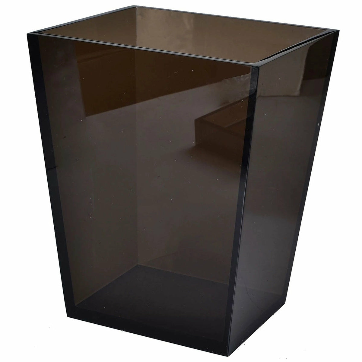 Mike and Ally Ice Lucite Bath Accessories Wastebasket Smoke