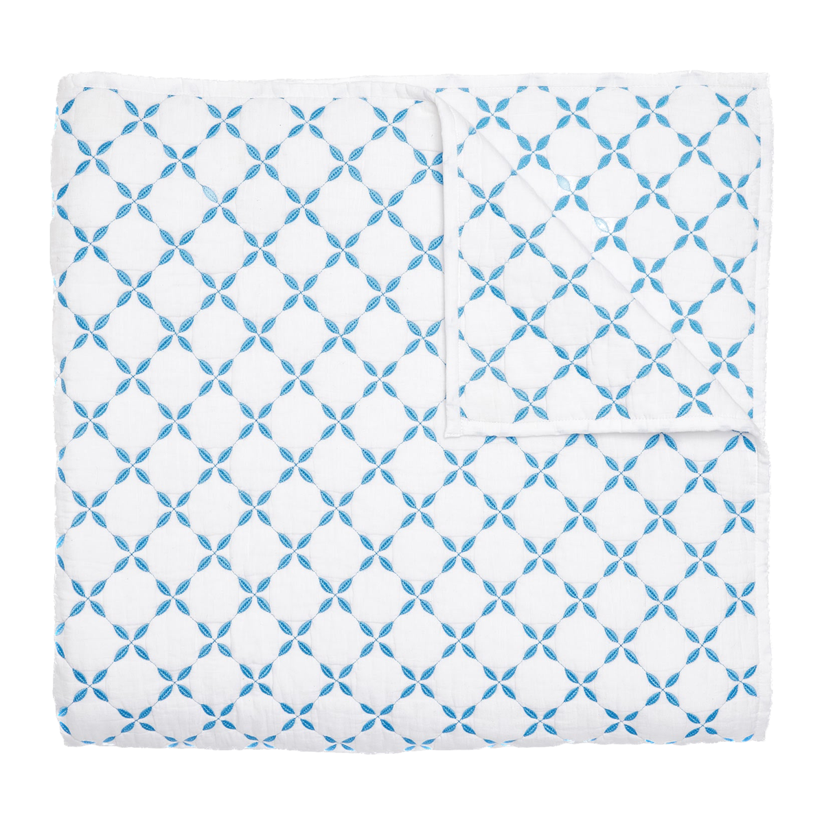 Folded Quilt of John Robshaw Layla Collection in Azure Color