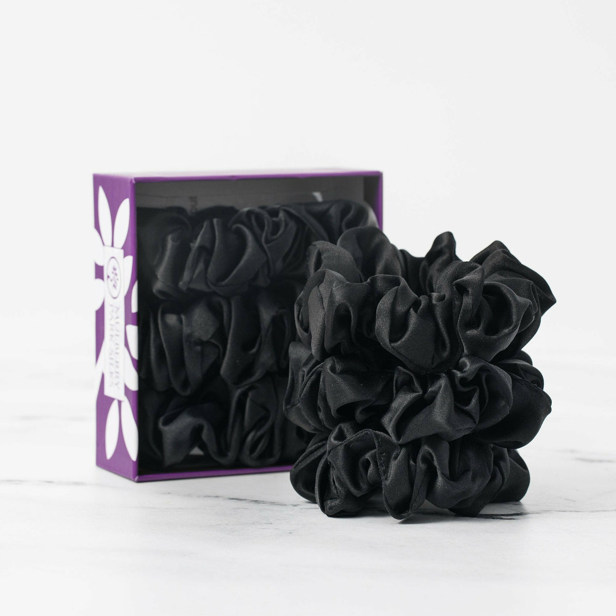Large Black Scrunchies Box Stack