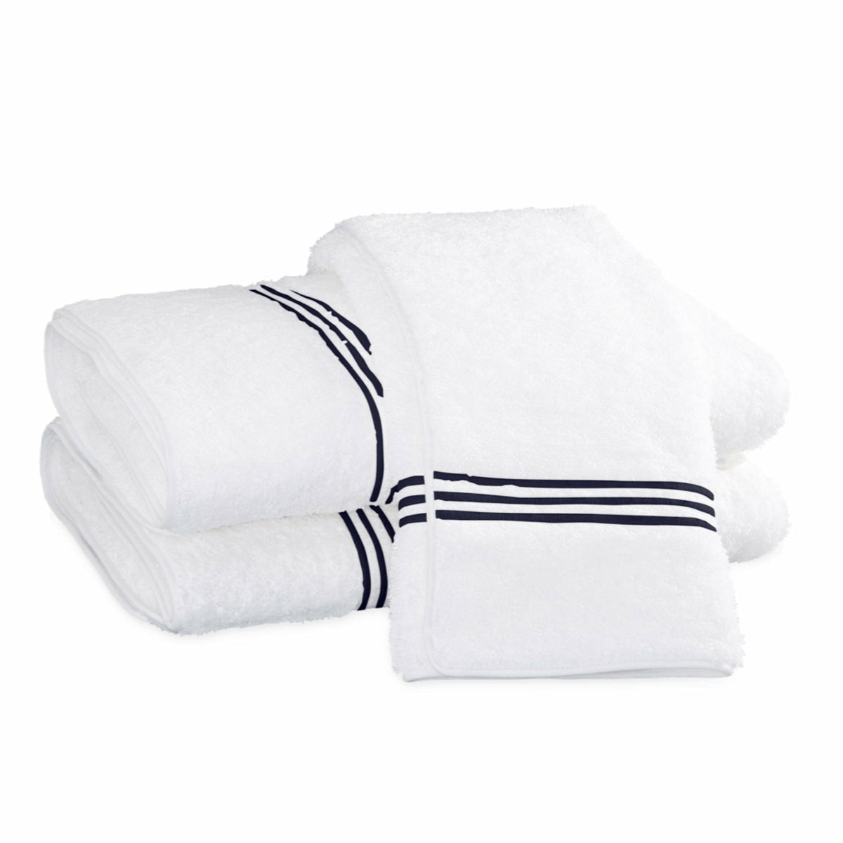 Matouk Bel Tempo Bath Towels Navy Fine Linens