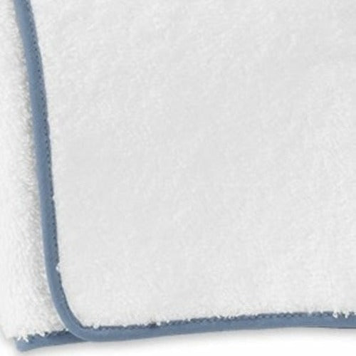 Matouk Cairo Towels Swatch White/Sea Fine Linens