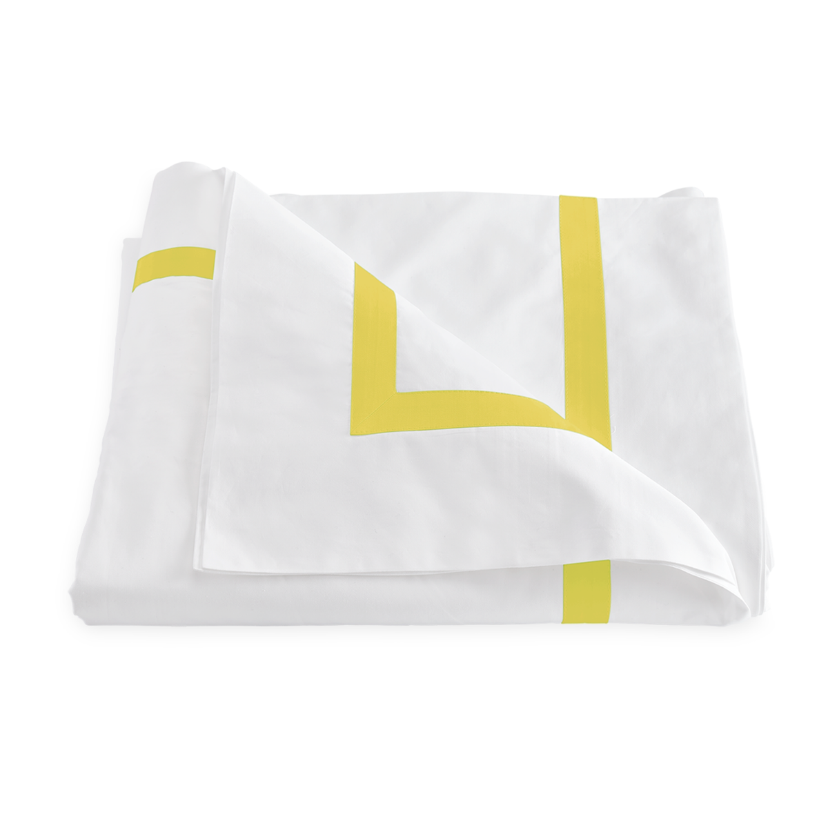 Duvet Cover of Matouk Lowell Bedding Pillowcases in Lemon Color