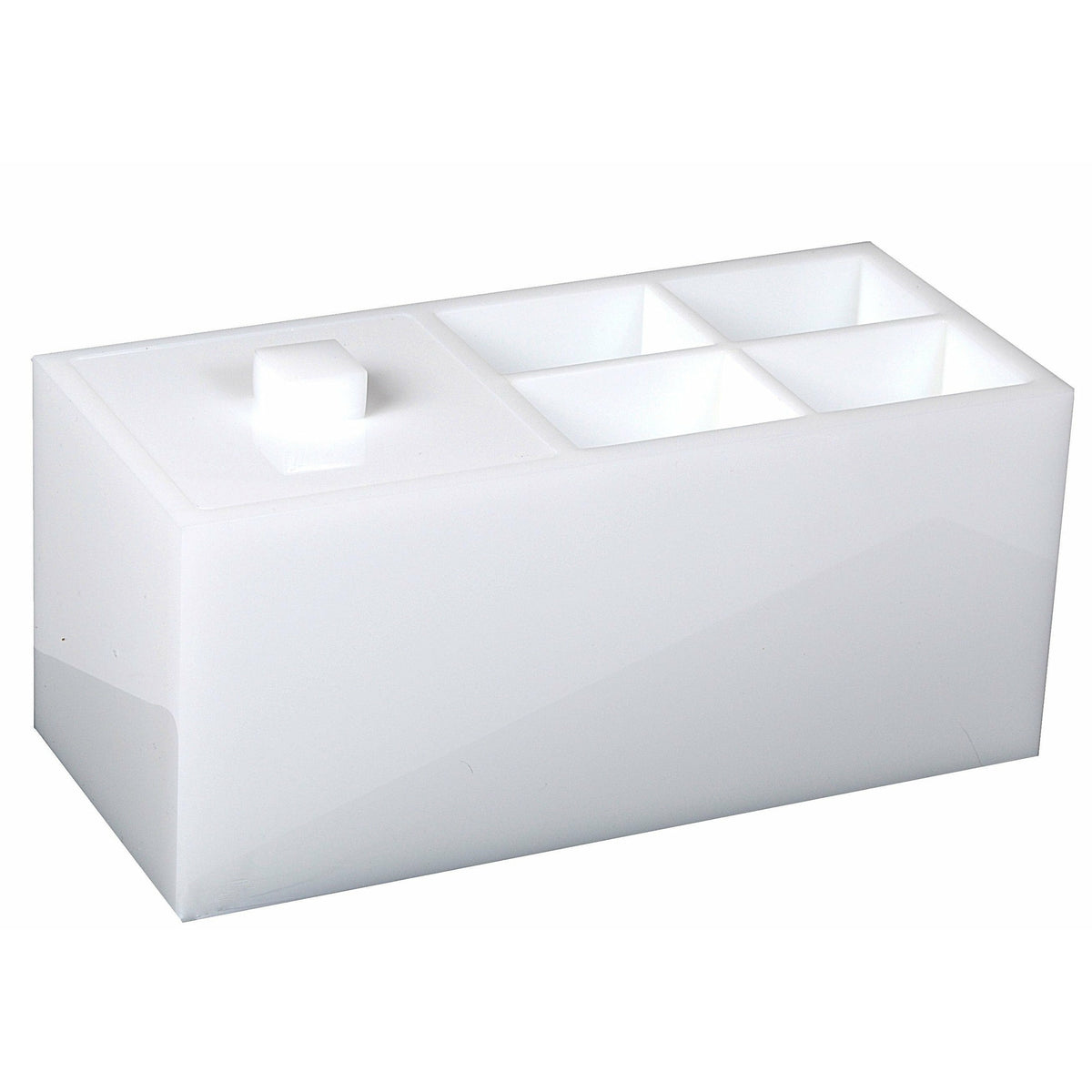 Mike and Ally Ice Lucite Bath Accessories Vanity Organizer White