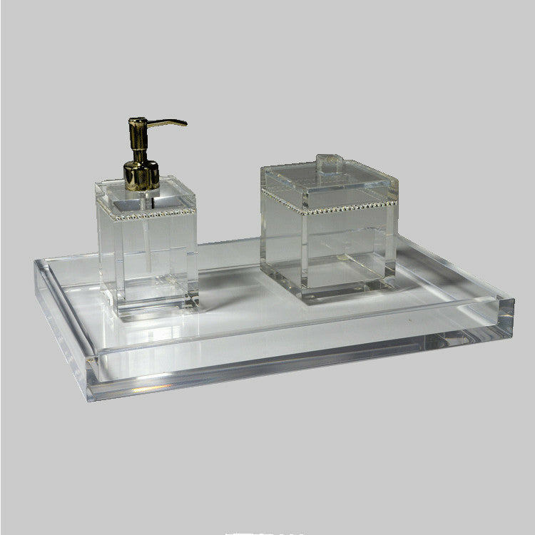 Mike and Ally Ice Lucite Bath Accessories Pair Clear