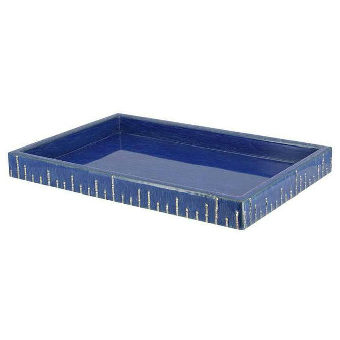 Mike and Ally Swarovski Deauville Bath Accessories Medium Rectangle Tray French Blue