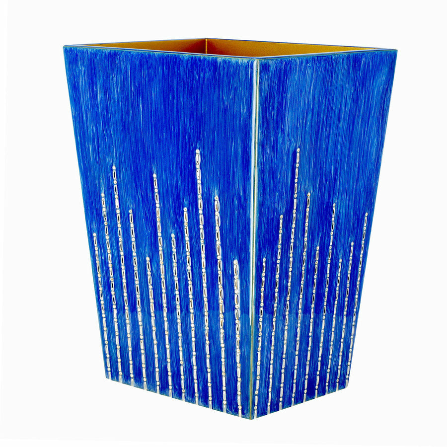 Mike and Ally Swarovski Deauville Bath Accessories Straight Wastebasket French Blue